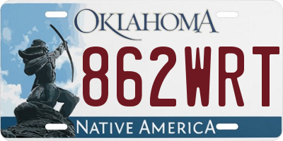 OK license plate 862WRT