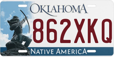 OK license plate 862XKQ