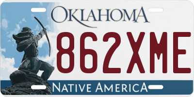 OK license plate 862XME