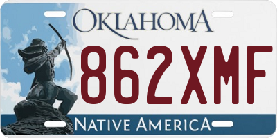 OK license plate 862XMF