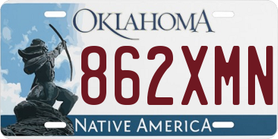 OK license plate 862XMN