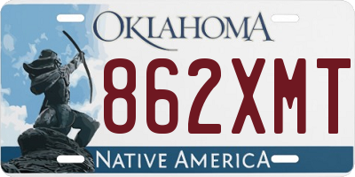 OK license plate 862XMT