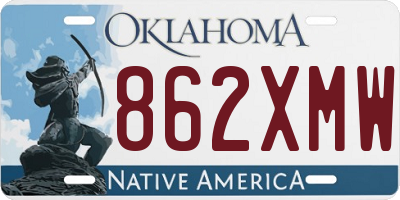 OK license plate 862XMW
