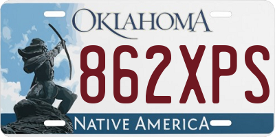 OK license plate 862XPS
