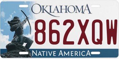 OK license plate 862XQW