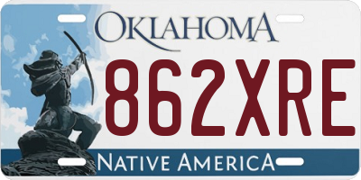 OK license plate 862XRE