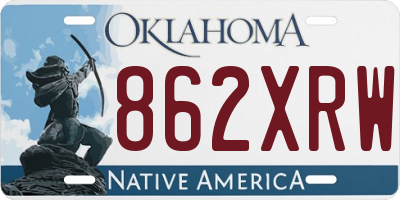 OK license plate 862XRW