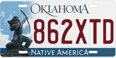OK license plate 862XTD
