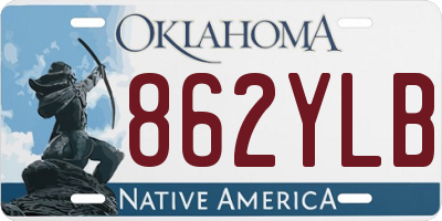OK license plate 862YLB