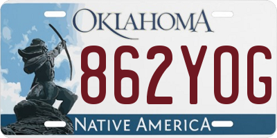OK license plate 862YOG