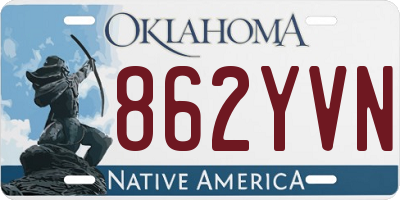 OK license plate 862YVN