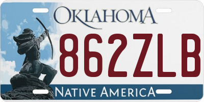 OK license plate 862ZLB