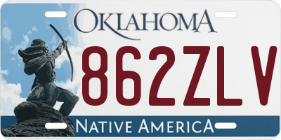OK license plate 862ZLV