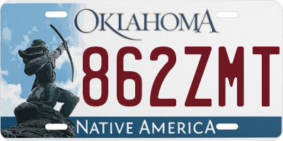 OK license plate 862ZMT