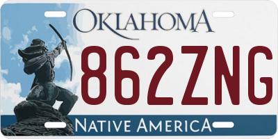 OK license plate 862ZNG