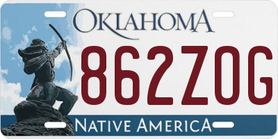 OK license plate 862ZOG