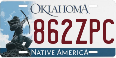 OK license plate 862ZPC