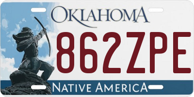 OK license plate 862ZPE