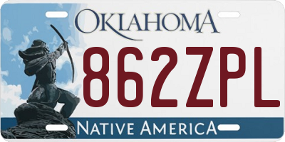 OK license plate 862ZPL