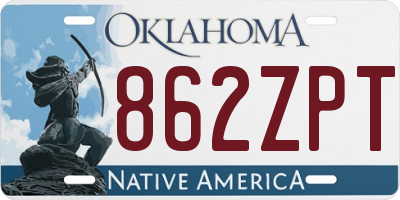 OK license plate 862ZPT