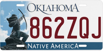 OK license plate 862ZQJ