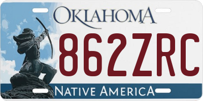 OK license plate 862ZRC