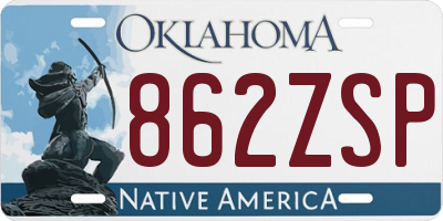 OK license plate 862ZSP