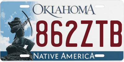 OK license plate 862ZTB