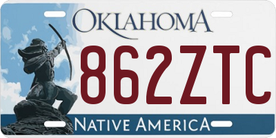 OK license plate 862ZTC