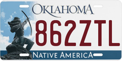 OK license plate 862ZTL