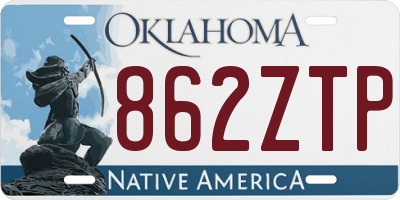 OK license plate 862ZTP