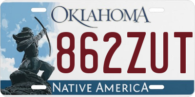 OK license plate 862ZUT