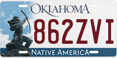 OK license plate 862ZVI