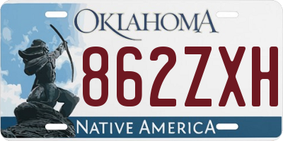 OK license plate 862ZXH