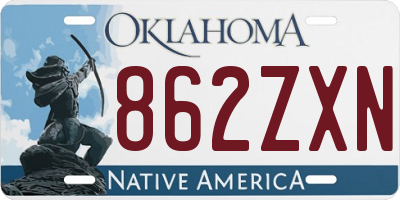 OK license plate 862ZXN