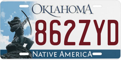 OK license plate 862ZYD