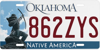 OK license plate 862ZYS