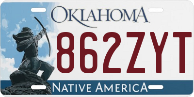 OK license plate 862ZYT