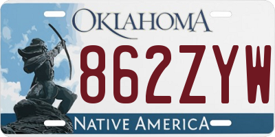 OK license plate 862ZYW