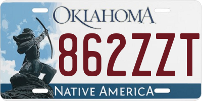 OK license plate 862ZZT