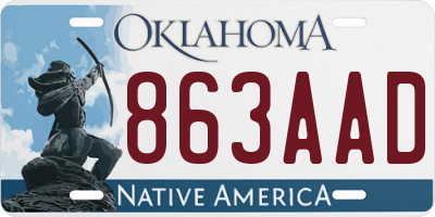 OK license plate 863AAD