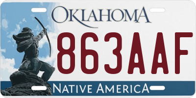 OK license plate 863AAF