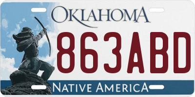 OK license plate 863ABD