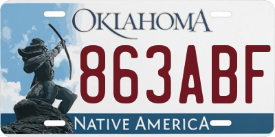 OK license plate 863ABF