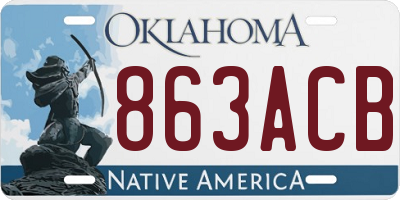 OK license plate 863ACB