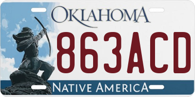 OK license plate 863ACD