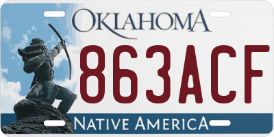 OK license plate 863ACF