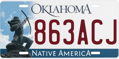OK license plate 863ACJ