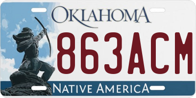 OK license plate 863ACM