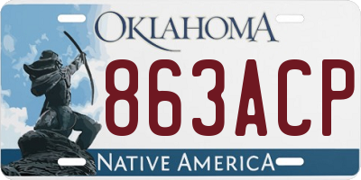 OK license plate 863ACP